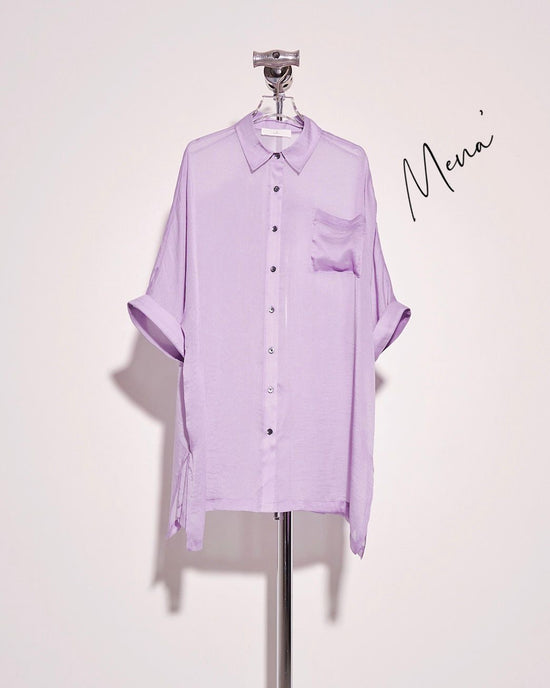 aalis MENA mid sleeves oversized shirt (Lilac)