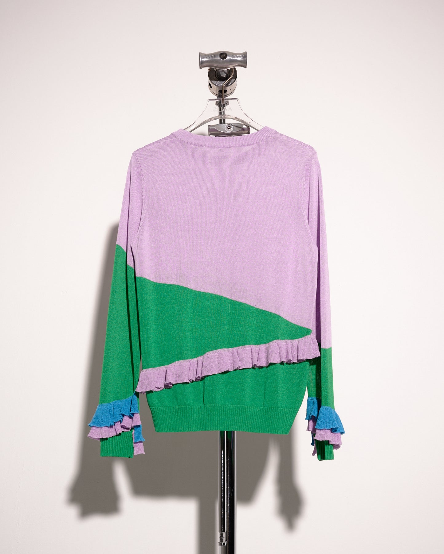 aalis BESSIE color blocking ruffle sweater (Lilac mix)