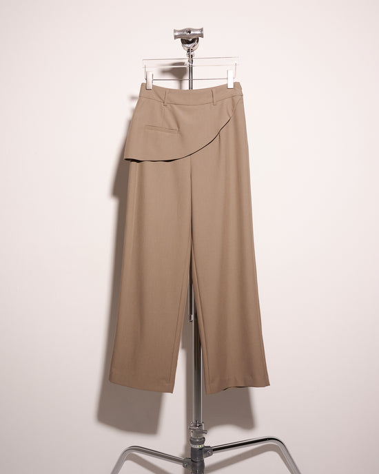 aalis LAYLA asymmetric waist panel straight leg pants (Light olive)