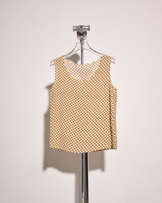 aalis DIER scallop edge V neck tank (Yellow print)