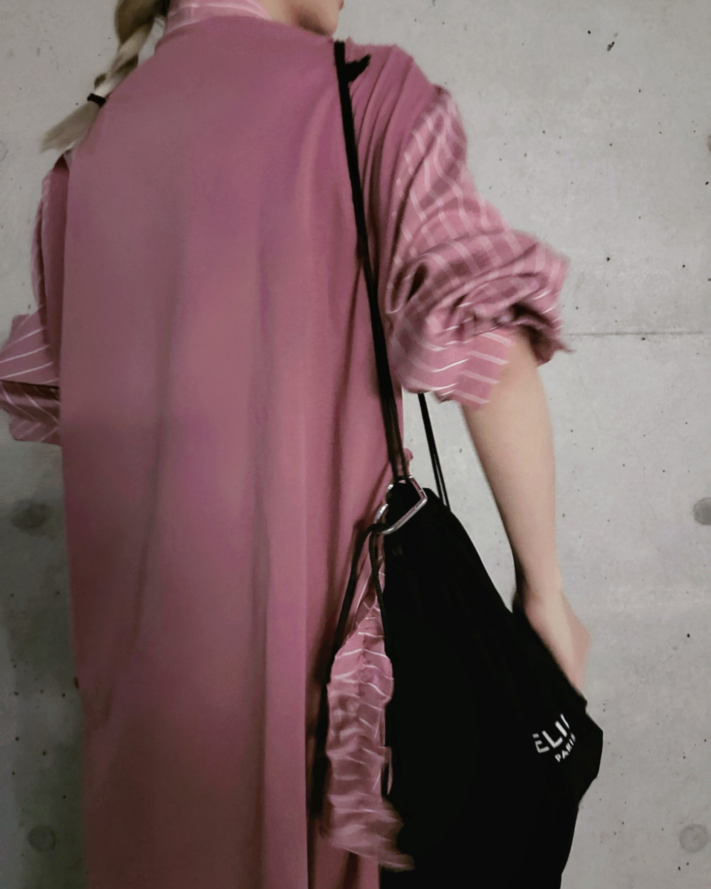 aalis PARRY FW25 ruffle U shape trimming shirt (Rose Pink stripe)