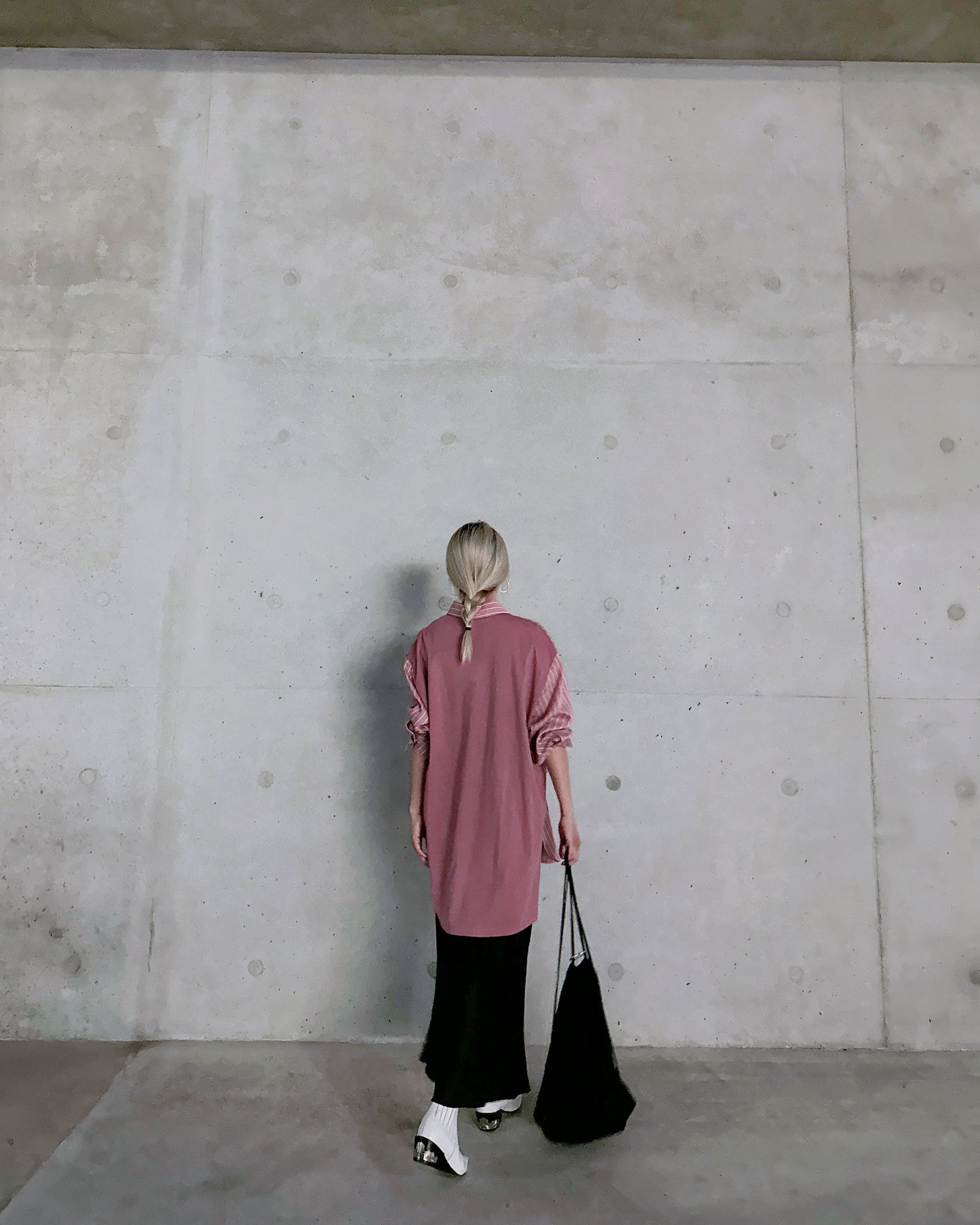 aalis PARRY FW25 ruffle U shape trimming shirt (Rose Pink stripe)