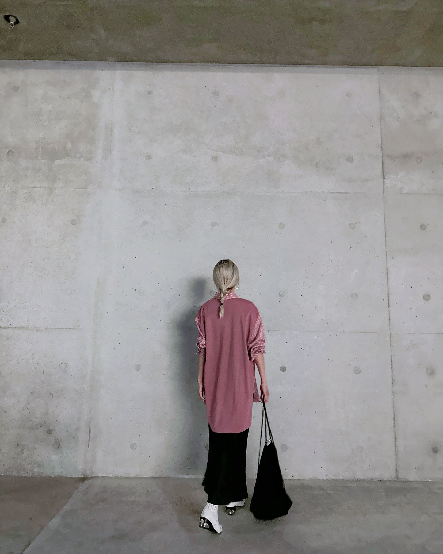 aalis PARRY FW25 ruffle U shape trimming shirt (Rose Pink stripe)