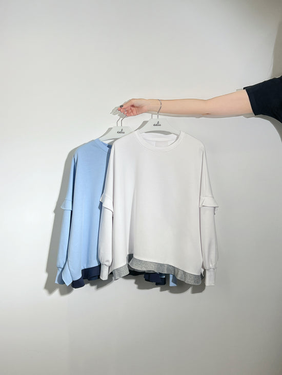 aalis CANVA ruffle detail sweater (White)