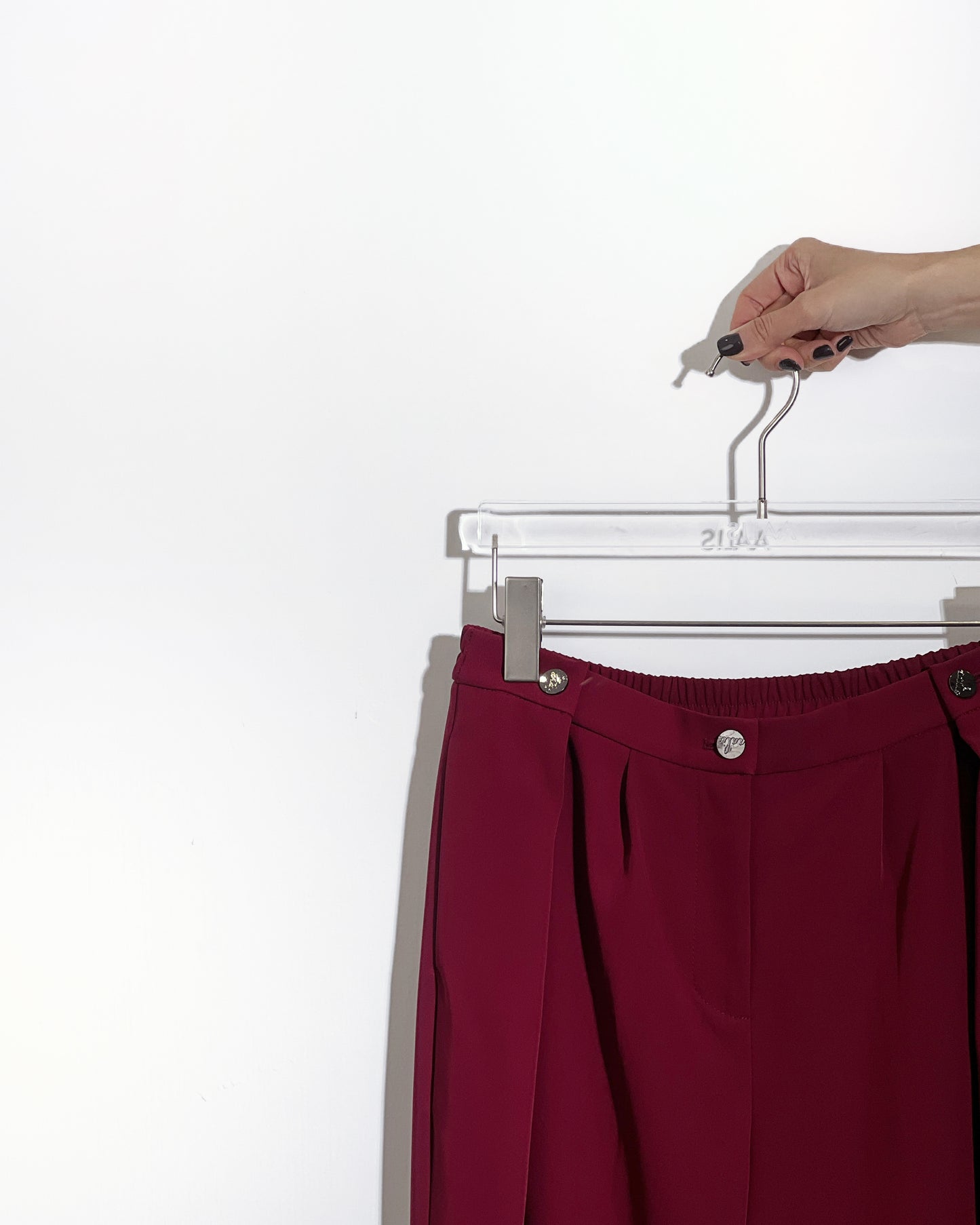 aalis CARSON 3 buttons pleated straight leg pants (Burgundy)