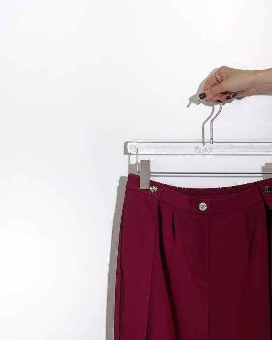 aalis CARSON 3 buttons pleated straight leg pants (Burgundy)