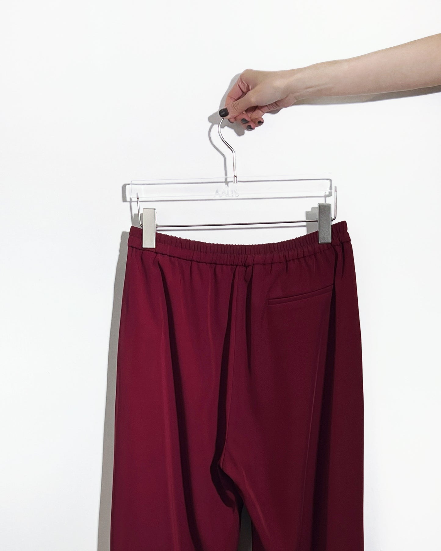 aalis CARSON 3 buttons pleated straight leg pants (Burgundy)