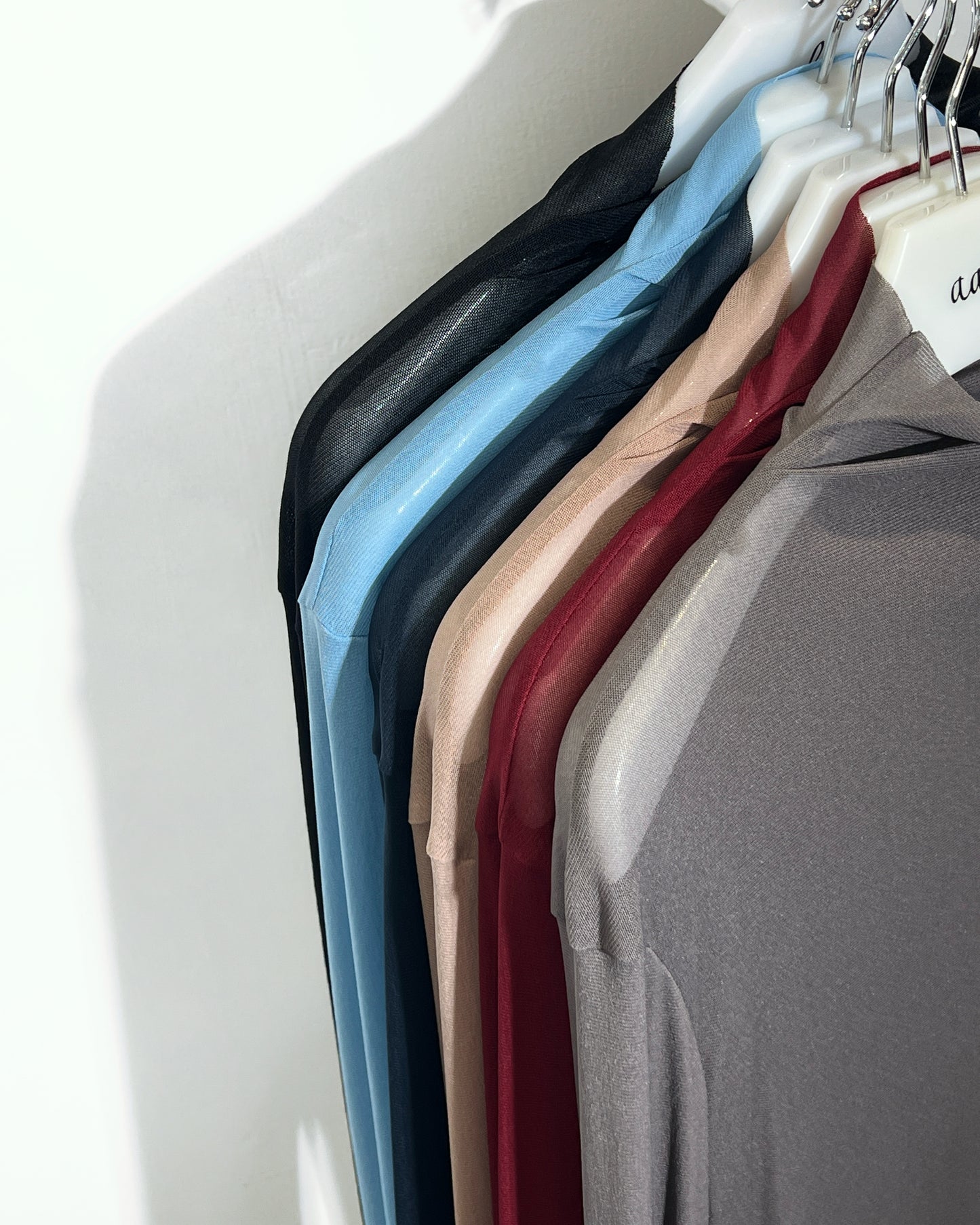 aalis RIVA NS FW25 mesh turtle neck top (Blue)