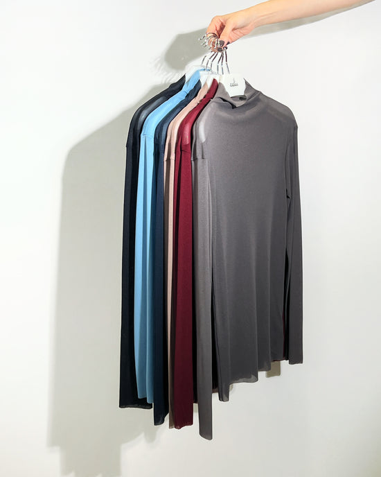 aalis RIVA NS FW25 mesh turtle neck top (Blue)