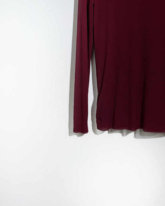 aalis RIVA NS FW25 mesh turtle neck top (Burgundy)