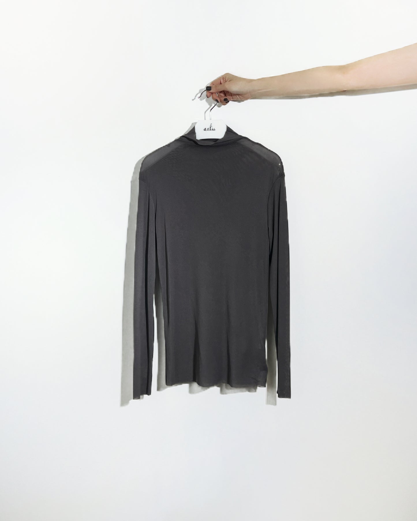 aalis RIVA NS FW25 mesh turtle neck top (Grey)