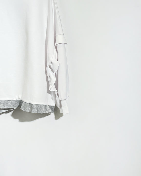 aalis CANVA ruffle detail sweater (White)