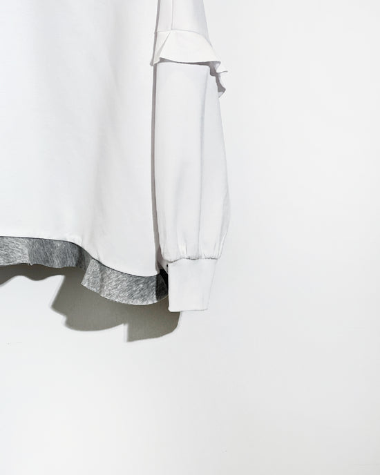 aalis CANVA ruffle detail sweater (White)