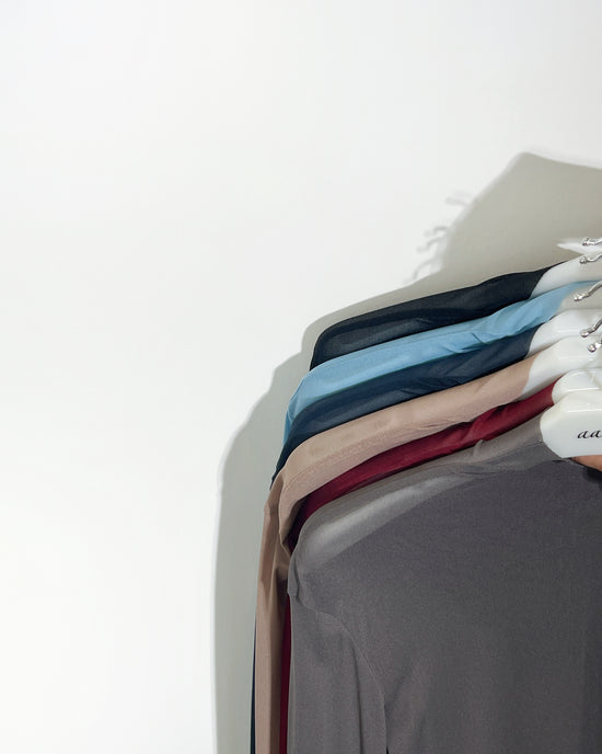 aalis RIVA NS FW25 mesh turtle neck top (Blue)