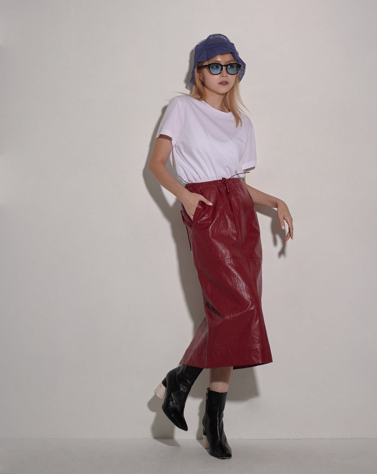 aalis RYLIE faux leather skirt (Red)