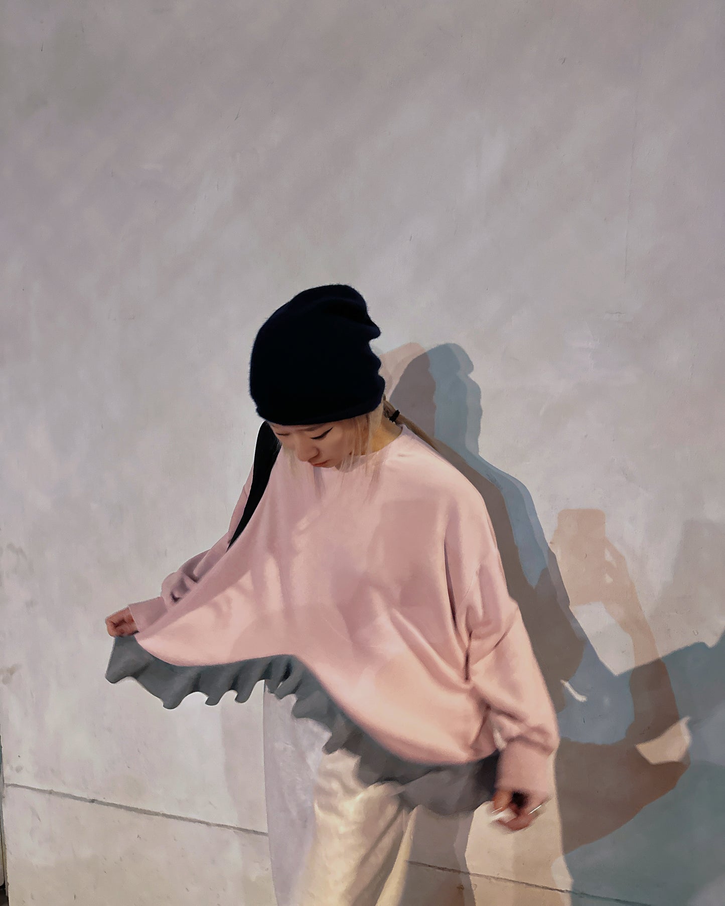 aalis CARA FW25 ruffle hem sweater (Pink Mix)