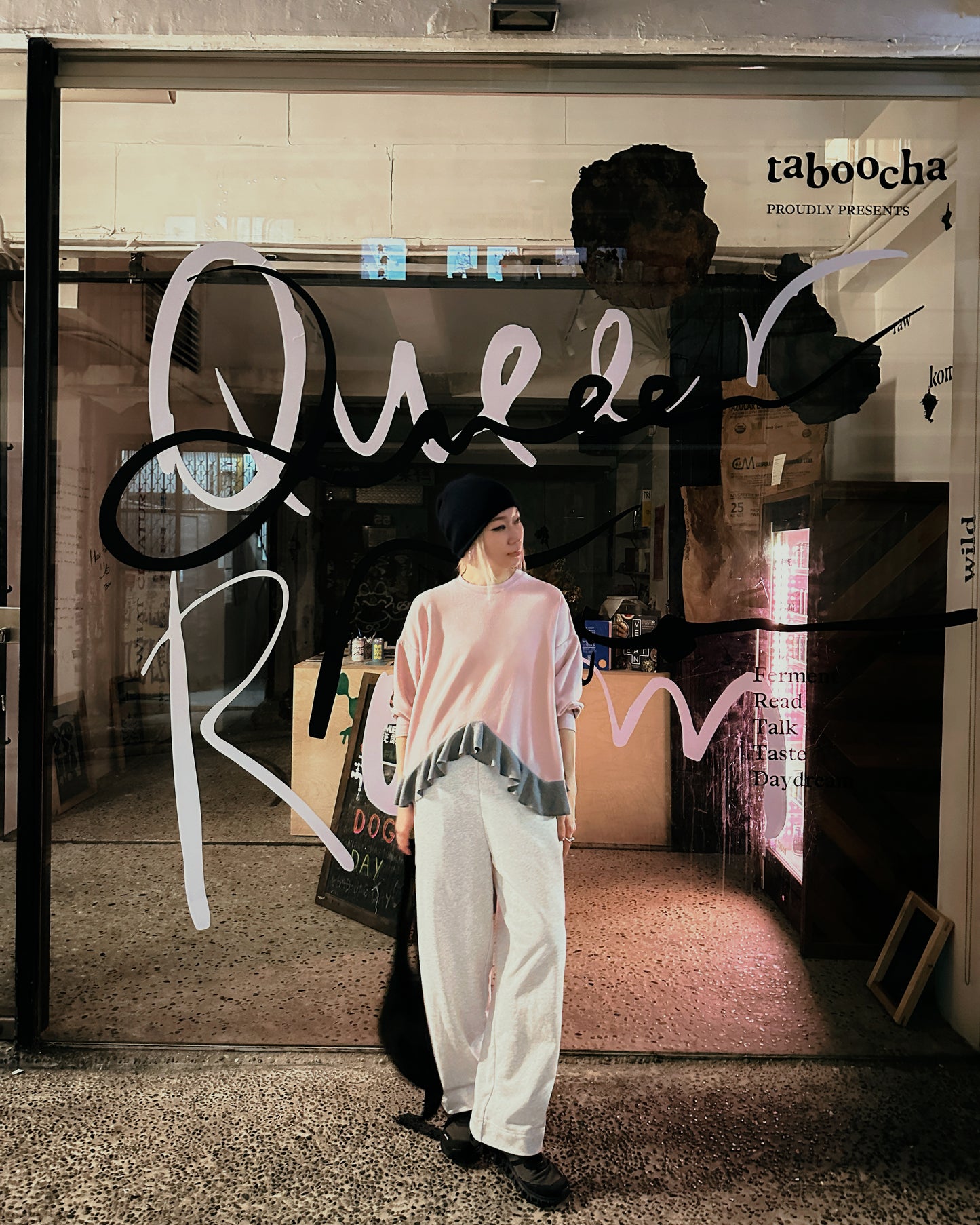 aalis CARA FW25 ruffle hem sweater (Pink Mix)