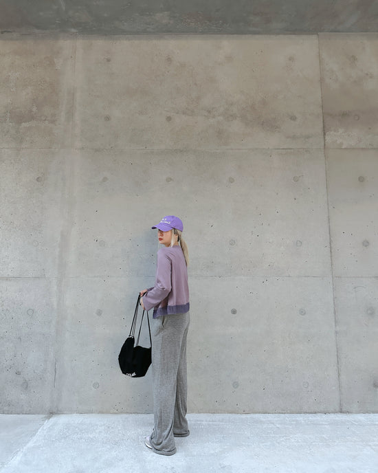 aalis GRAVIA mesh ruching hem cardigan (Dusty Purple)