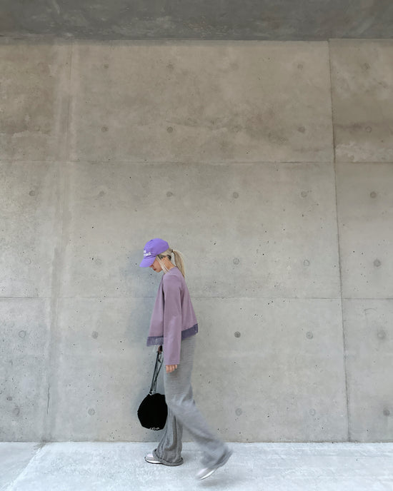 aalis GRAVIA mesh ruching hem cardigan (Dusty Purple)