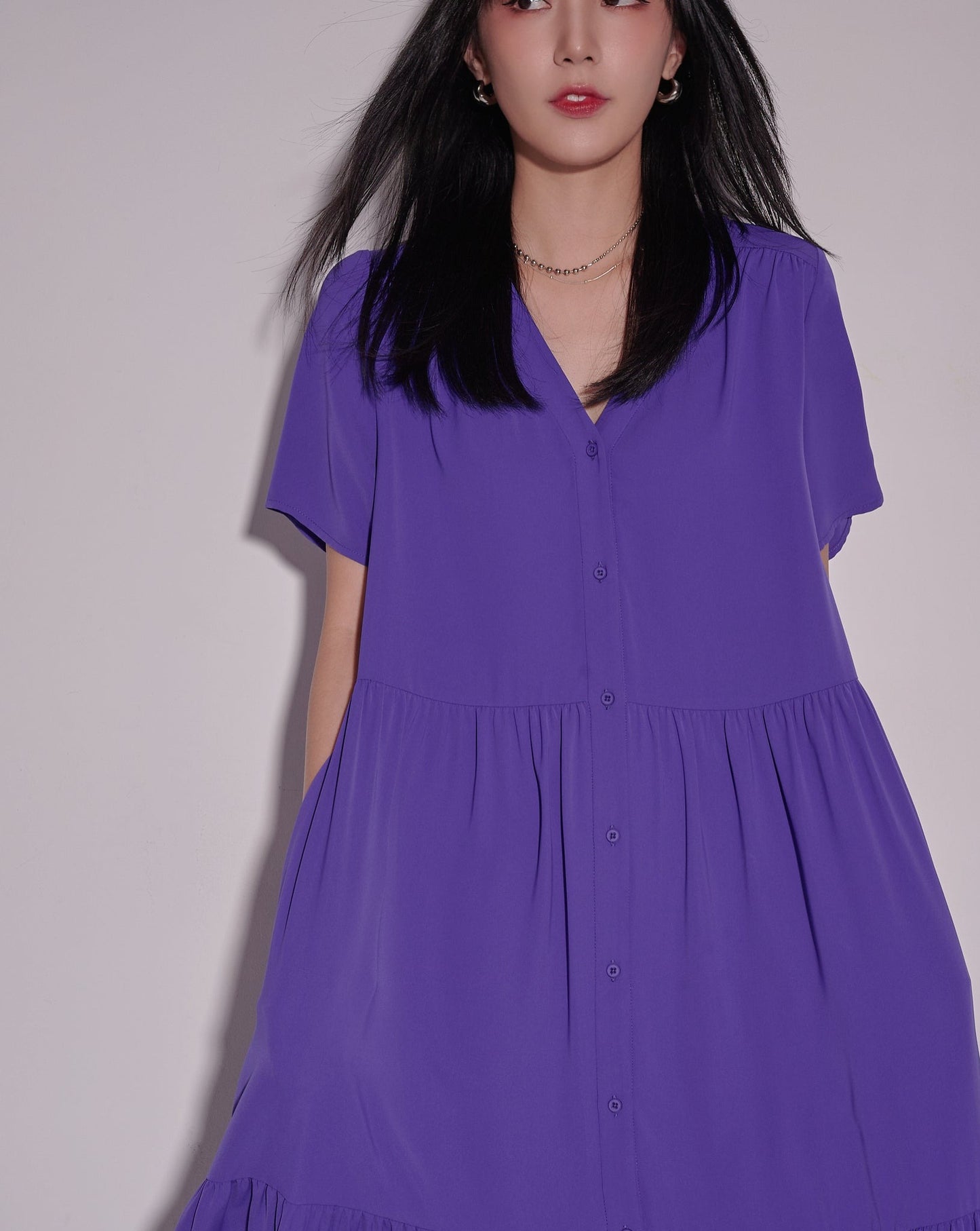 aalis MATTI v neck maxi dress (Purple)