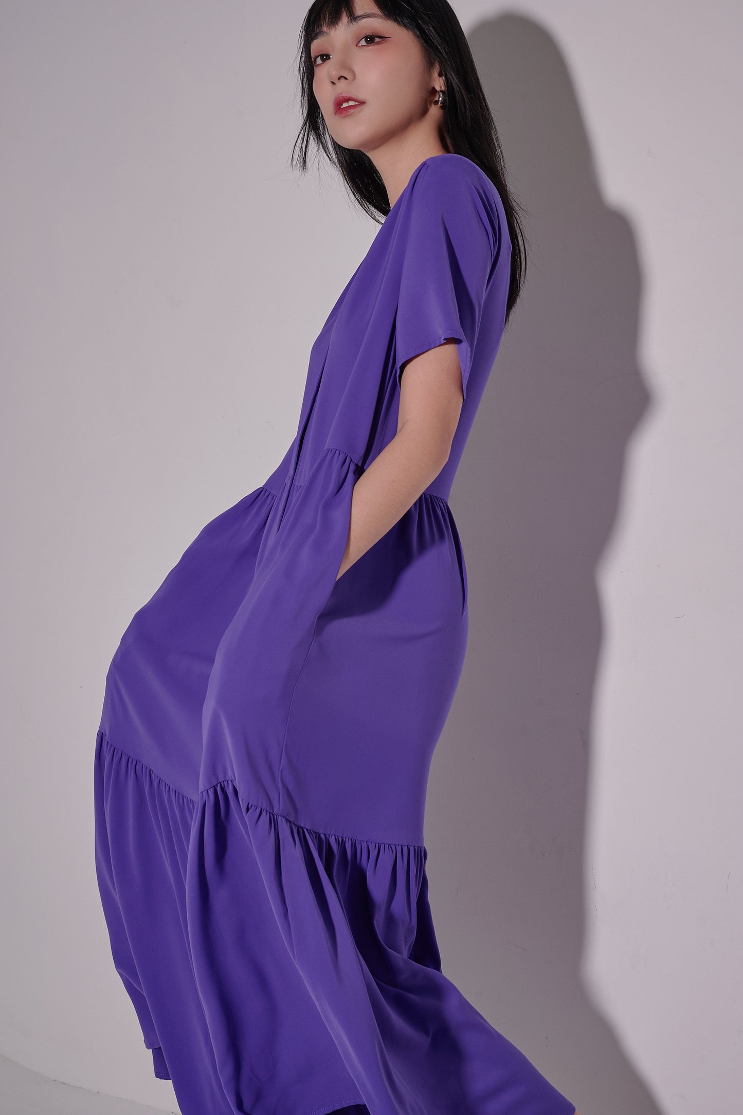 aalis MATTI v neck maxi dress (Purple)
