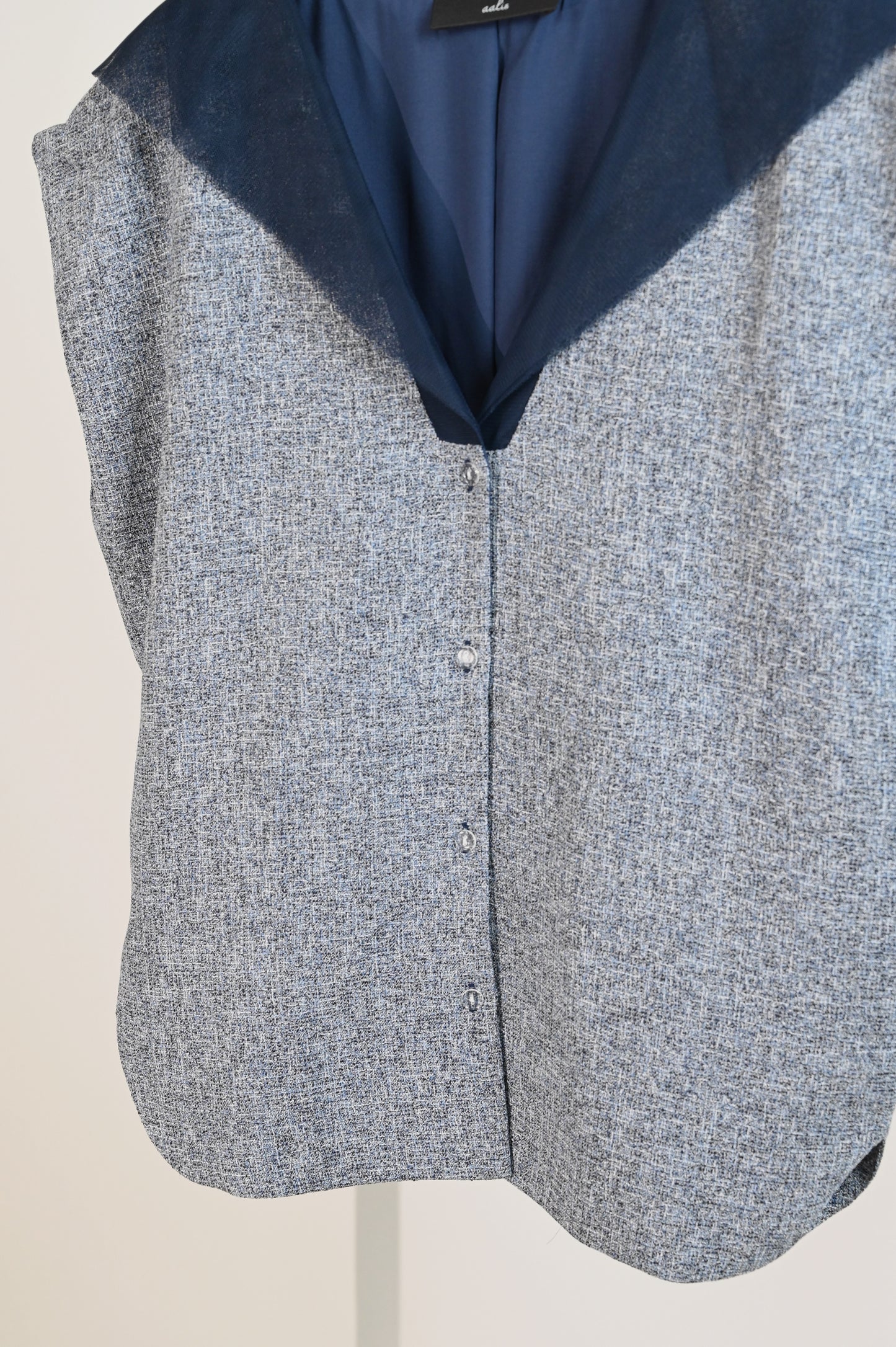aalis WENDY tweed sleeveless pullover with mesh collar (Navy)
