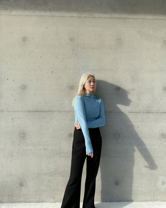 aalis DASHI waffle fit and flare pants (Black)