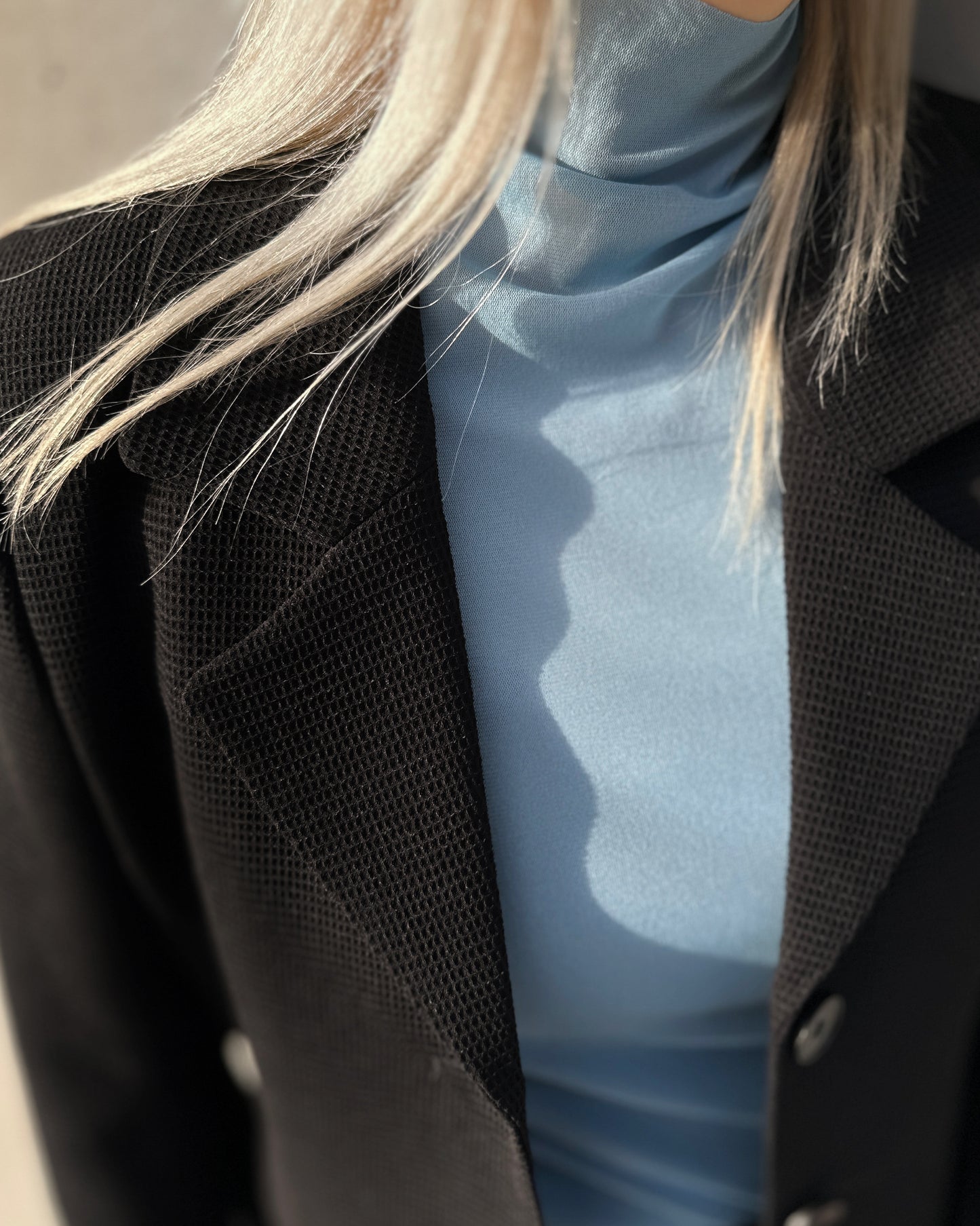 aalis DASHA waffle fitted blazer (Black)