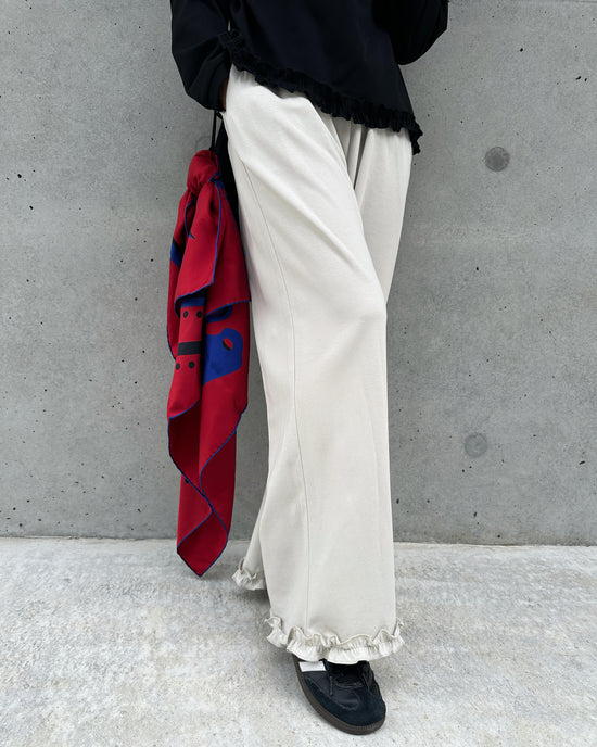 aalis LILIA ruffle hem track pants  (Lt Beige)