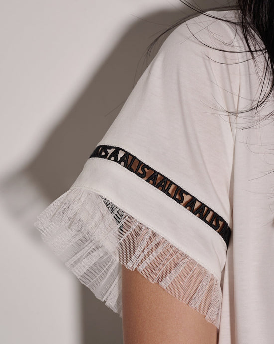 aalis OLIVIE embroidered letters top (White)