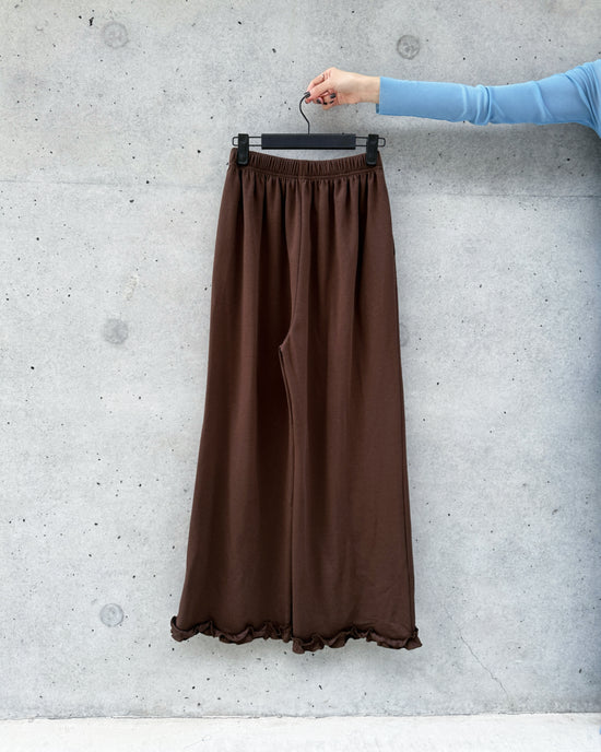 aalis LILIA ruffle hem track pants  (Brown)