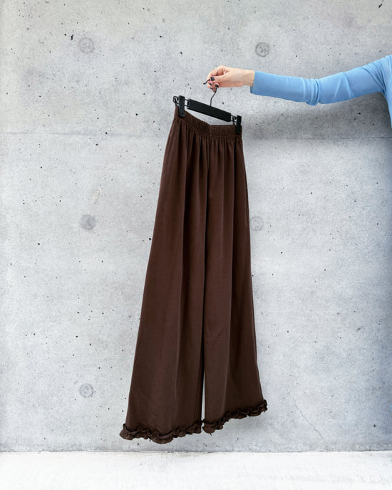 aalis LILIA ruffle hem track pants  (Brown)