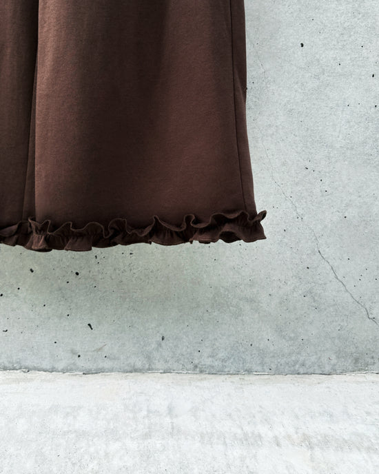 aalis LILIA ruffle hem track pants  (Brown)