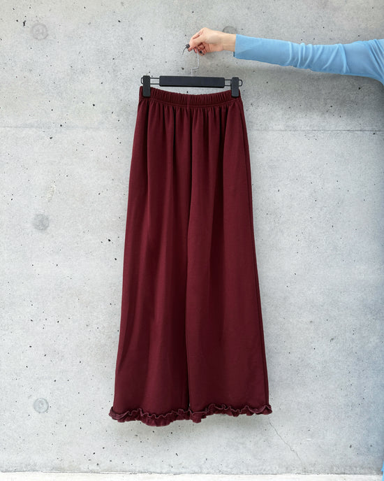 aalis LILIA ruffle hem track pants  (Burgundy)