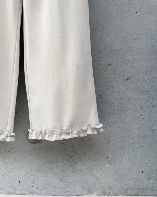 aalis LILIA ruffle hem track pants  (Lt Beige)