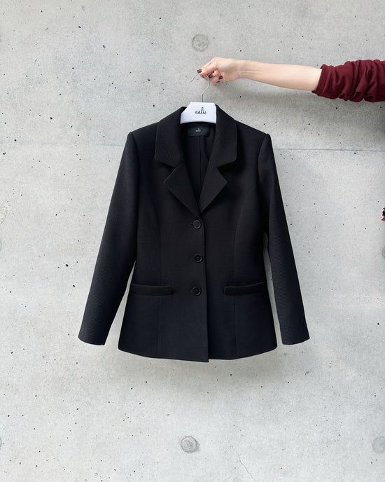 aalis DASHA waffle fitted blazer (Black)