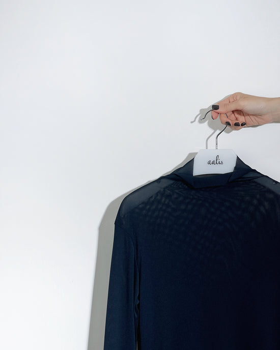 aalis RIVA NS FW25 mesh turtle neck top (Navy)