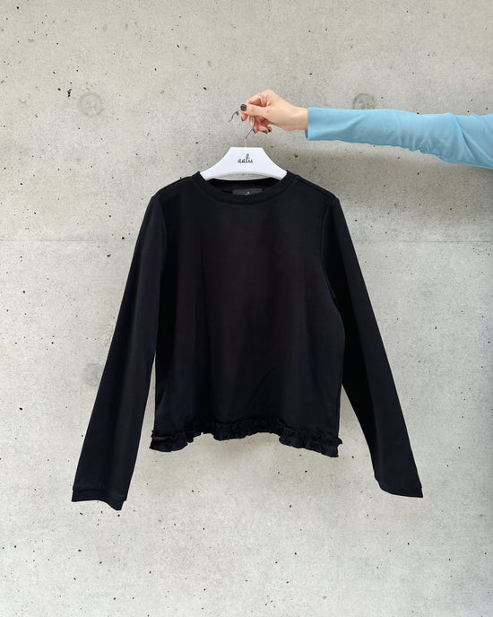 aalis LILY ruffle hem sweater (Black)