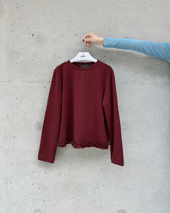 aalis LILY ruffle hem sweater (Burgundy)