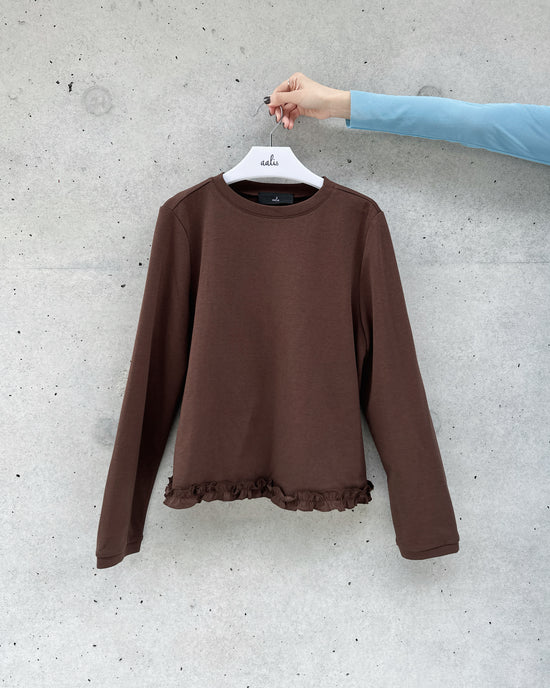 aalis LILY ruffle hem sweater (Brown)