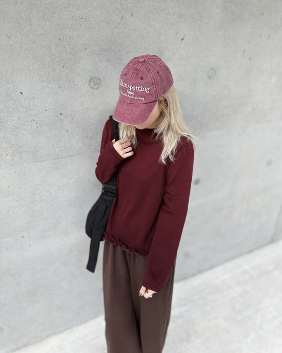 aalis LILY ruffle hem sweater (Burgundy)
