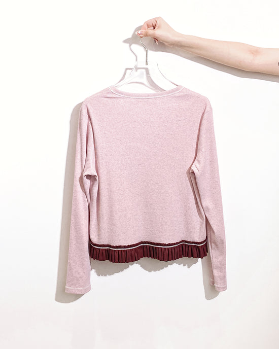 aalis YANKA 荷叶边缝合细节 长袖上衣 (白色)