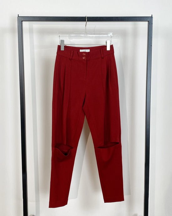 aalis LEANN knee slit open pants (Burgundy)