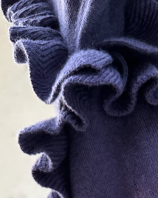 aalis EMI Ruffle detail relaxed knitted sweater (Purple Blue)