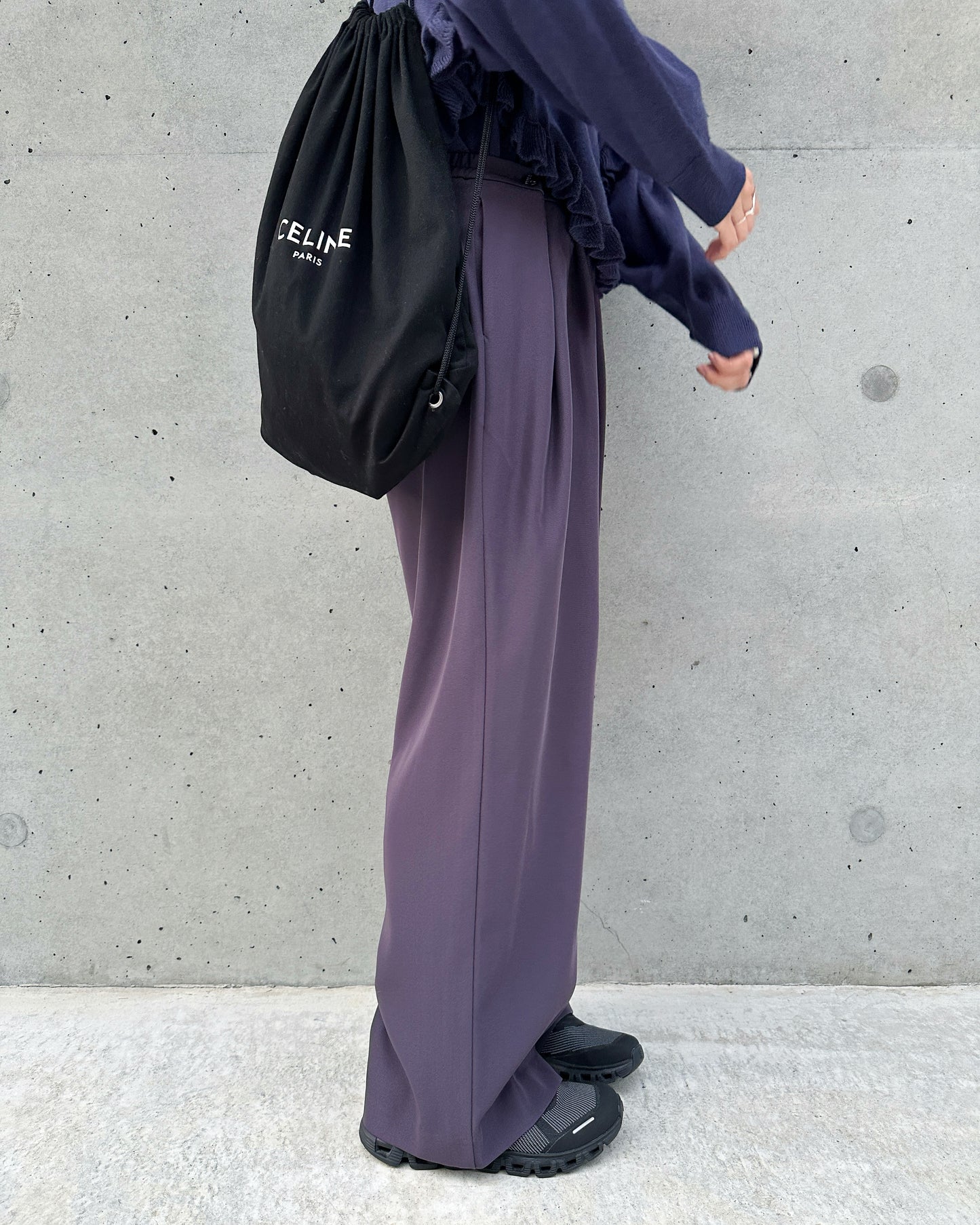 aalis CARSON 3 buttons pleated straight leg pants (Dusty Purple)