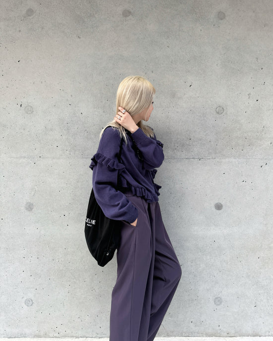 aalis CARSON 3 buttons pleated straight leg pants (Dusty Purple)