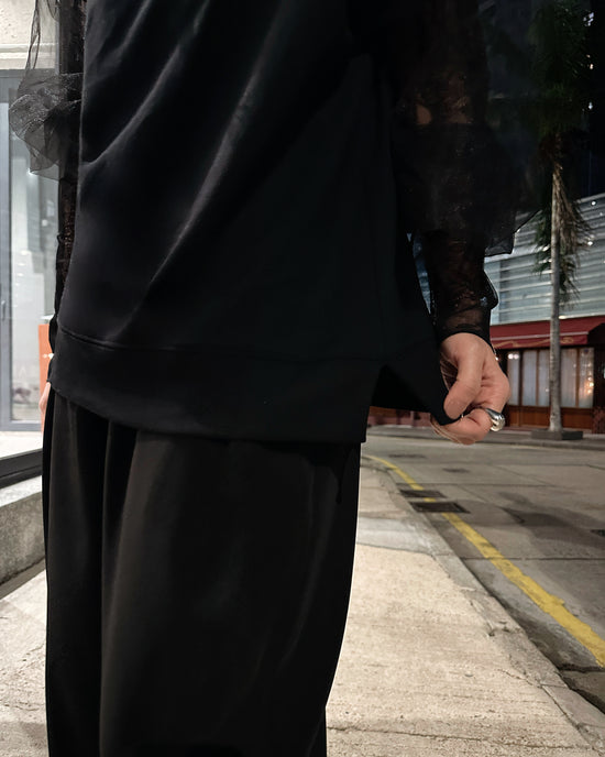 aalis CARSON 3 buttons pleated straight leg pants (Black)