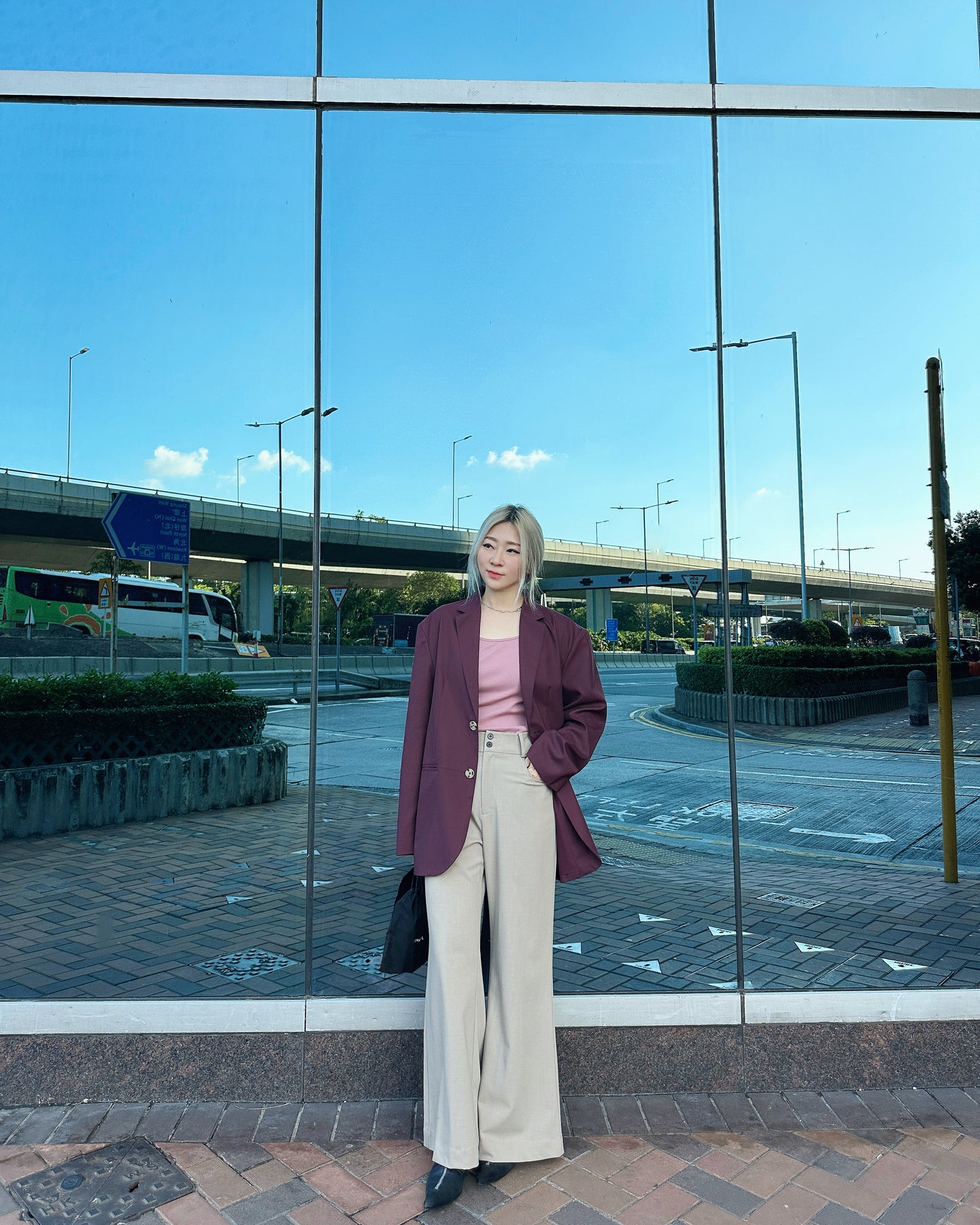 aalis KARISA high rise straight leg pants (Khaki)