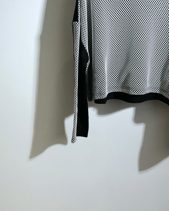 aalis CARY fishnet panel L/S sweater top (Black)