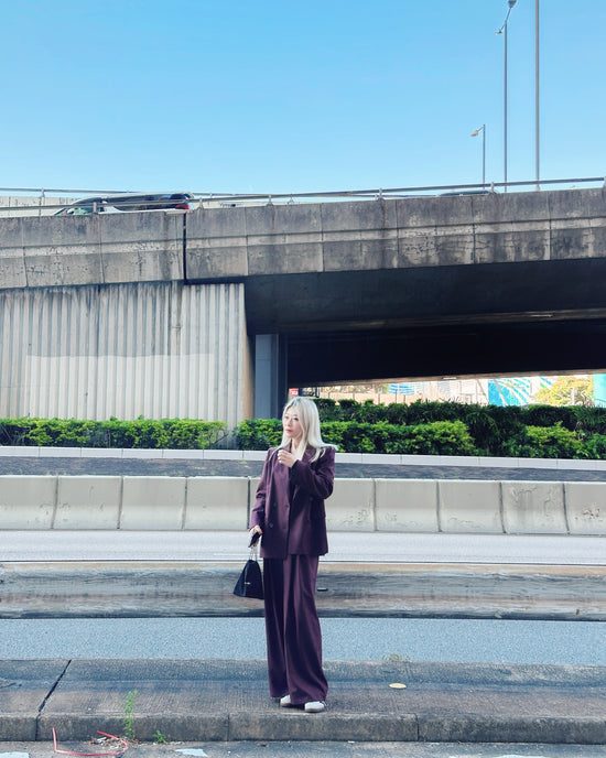 aalis DEMMA suiting straight leg pants (Plum 2)